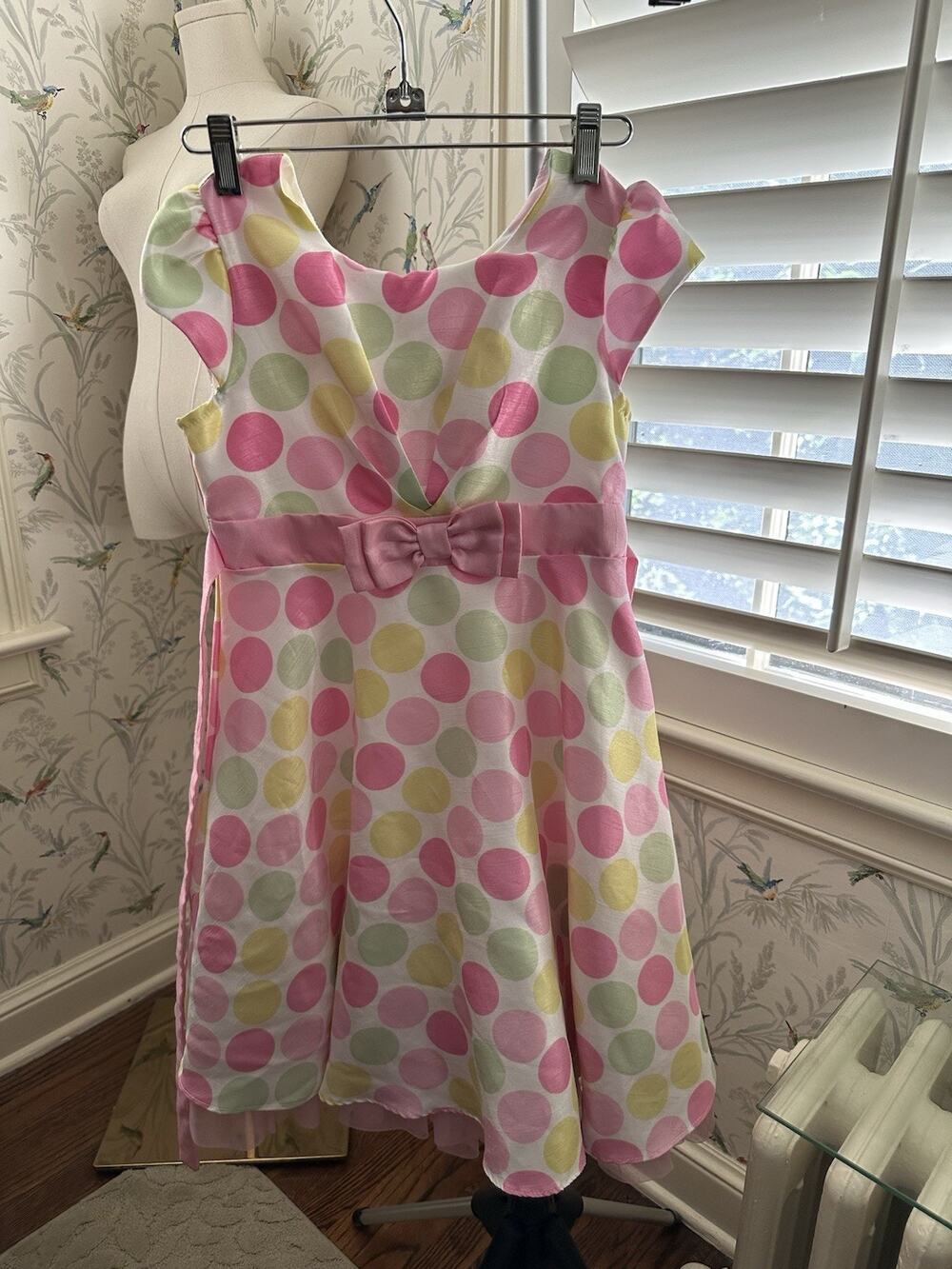 Girls Jona Michelle Easter Spring Summer Floral Pink And Green Dress Size 8
